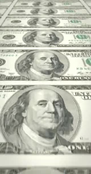 Банкноти Сто Американських Доларів Прокат Петля — стокове відео