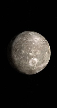 Uydu Oberon ya da Uranüs IV, Uranüs 'ün uydusu, dönüyor. 3d hazırlayıcı