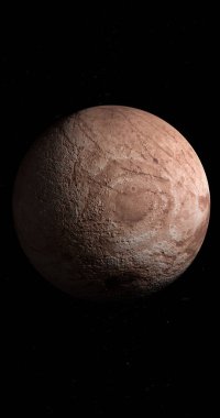 Küçük gezegen Sedna dönüyor. 3d hazırlayıcı