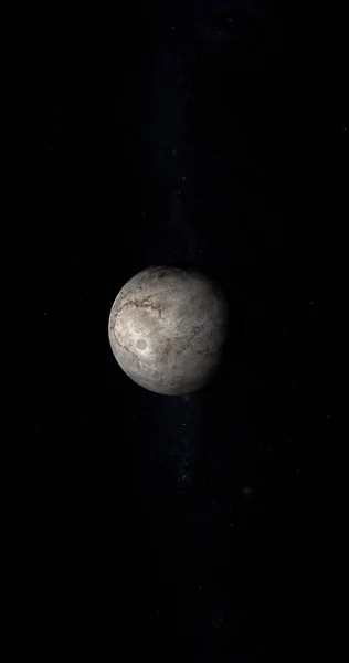 Charon, natural satellite of dwarf planet Pluto. 3d render
