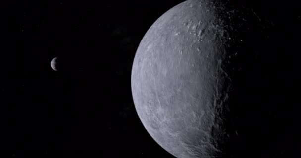 Planeta Anão 90482 Orcus Com Lua Vanth — Vídeo de Stock
