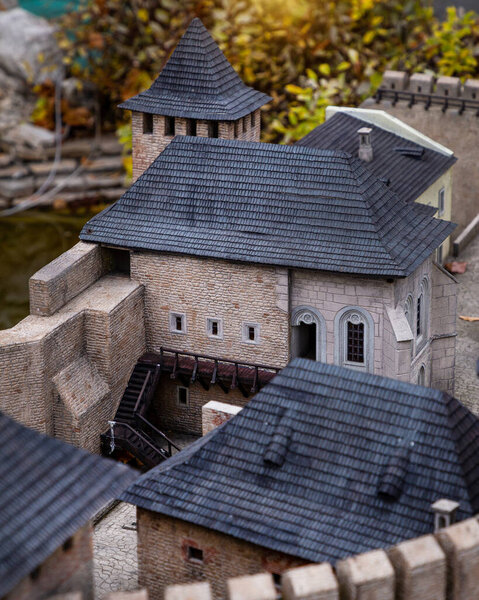 Ukraine. Kamianets-Podilskyi. October 21, 2020. Museum of miniatures of castles and fortresses in the open air. 