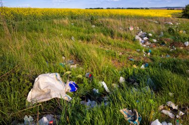 Şehrin dışındaki açık havada çöplük..