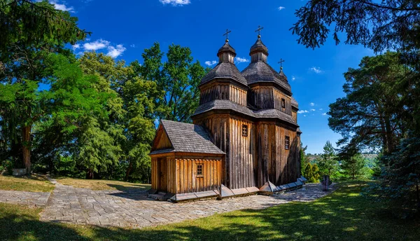Old Wooden Church Ukraine Rural Landscape Church Wooden Cossack Ukrainian — Stockfoto