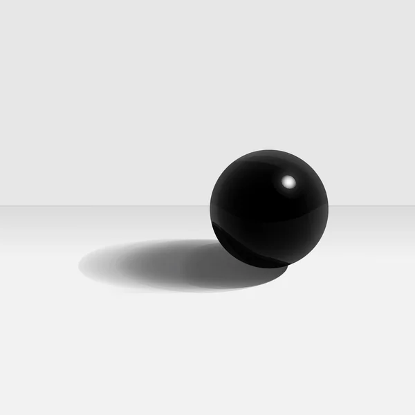 Black ball 3d — Stock Vector