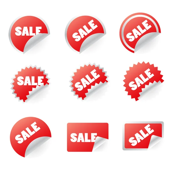 Vector set of red sale icons — Stock Vector