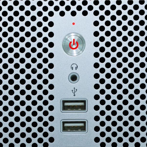Power knop en USB-poort. — Stockfoto