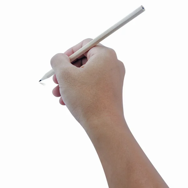 Man's hand holding a pencil. — Stock Photo, Image