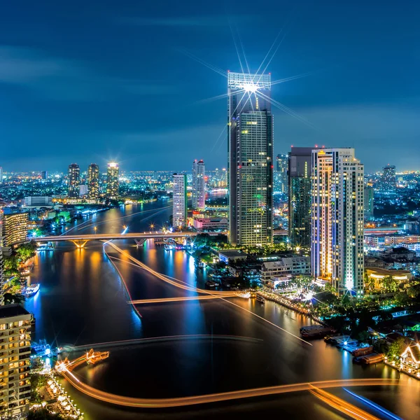 Bangkok vista nocturna — Foto de Stock