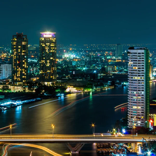 Bangkok gece görünümü — Stok fotoğraf