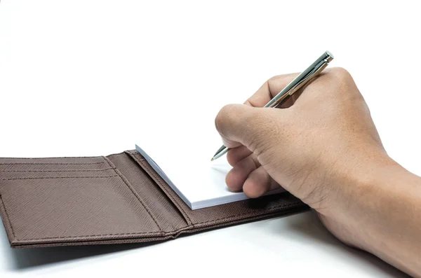 Caderno e caneta . — Fotografia de Stock