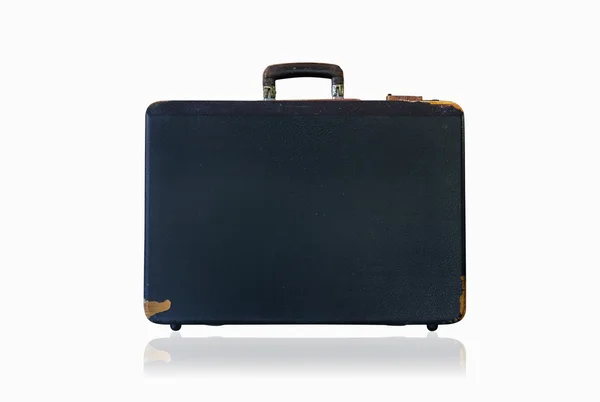 Old black brief case — 图库照片