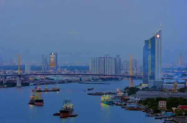 Bangkok nacht weergave — Stockfoto