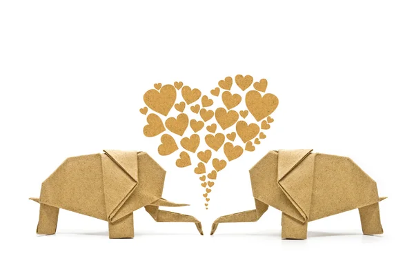 Слон любви Оригами — стоковое фото
