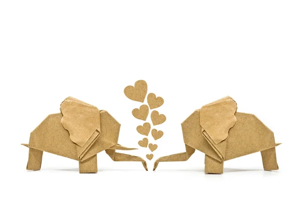 Слон любви Оригами — стоковое фото