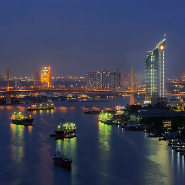 Bangkok nacht weergave — Stockfoto