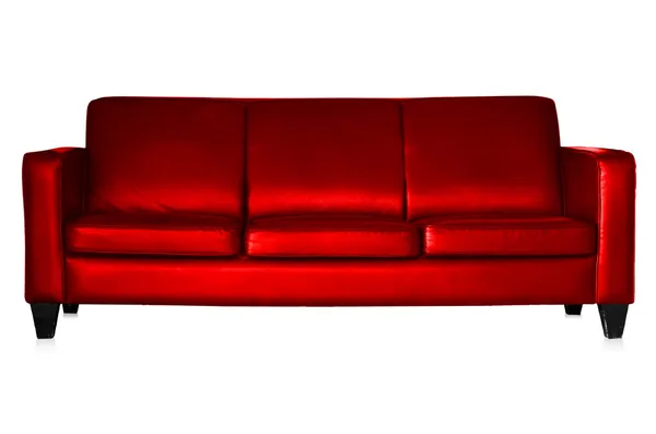 Rotes Sofa isoliert — Stockfoto