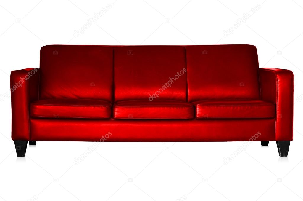 Red sofa isolated
