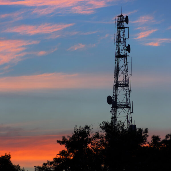 Silhouettes Telecommunication tower