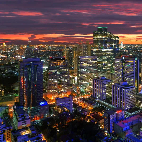 Bangkok nacht weergave — Stockfoto