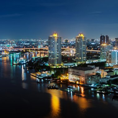 Bangkok gece görünümü