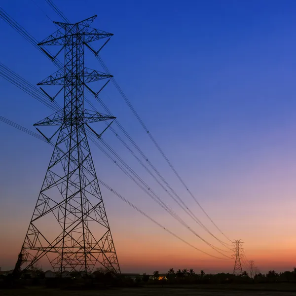 High voltage electric pole — Stock Photo, Image