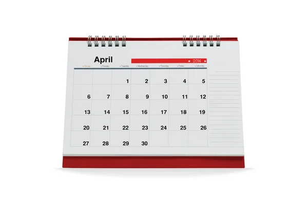 4 月のカレンダー — ストック写真