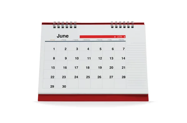 Calendario de junio — Foto de Stock