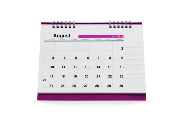 August-Kalender — Stockfoto