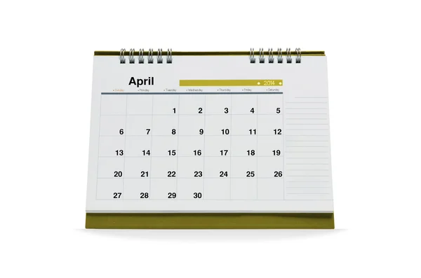 Kalendarz kwiecień — Zdjęcie stockowe