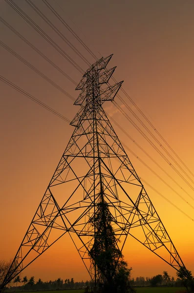 High voltage electric pole — Stock Photo, Image