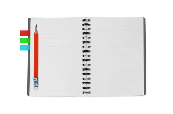 Notebook isolerade med penna — Stockfoto