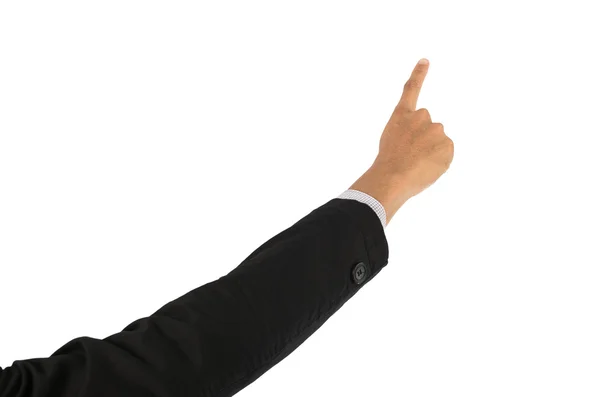 Empresário aponta dedo — Fotografia de Stock
