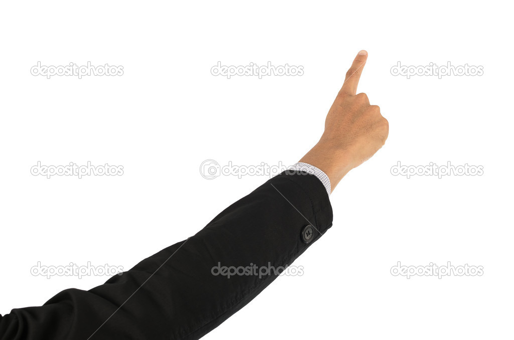 Businessman points Finger