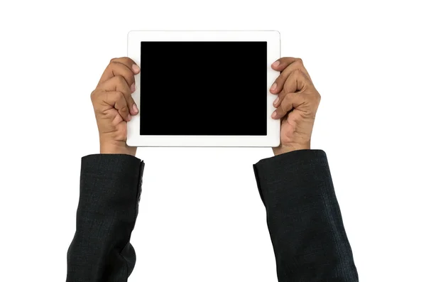 Işadamı holding touchpad — Stok fotoğraf