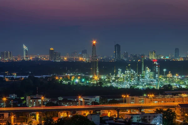 Panorama view of oil refinery factory — Stock Photo, Image