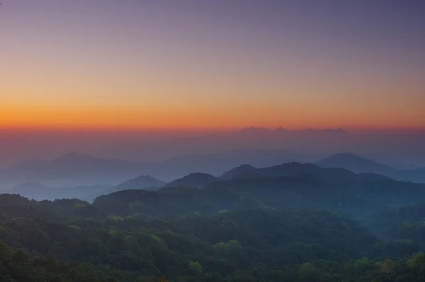 Вид Воздуха Горы Дой Цзян Дао Утром Море Тумана Дой — стоковое фото
