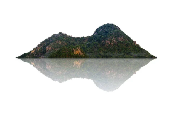 Dağ Ada Veya Beyaz Fotomontaj Için Kırpma Yoluyla Izole Hills — Stok fotoğraf
