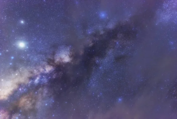 Vía Láctea Galaxia Con Estrellas Polvo Espacial Universo Exposición Larga — Foto de Stock