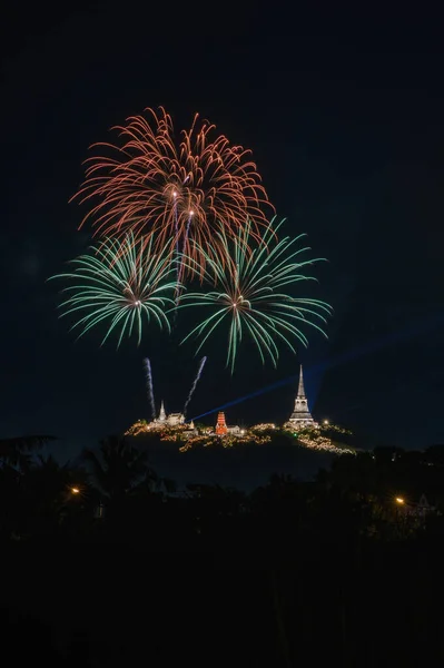 Güzel Khao Wang Havai Fişekleri Phetchaburi Eyaleti Tayland — Stok fotoğraf