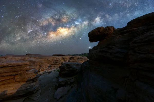 Belle Voie Lactée Sam Phan Bok Ubon Ratchathani Thaïlande — Photo