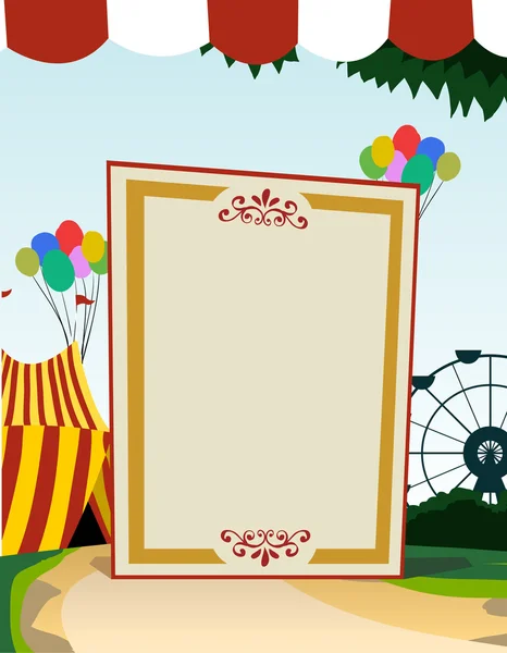 Carnival theme vertical blank board — Stock Vector