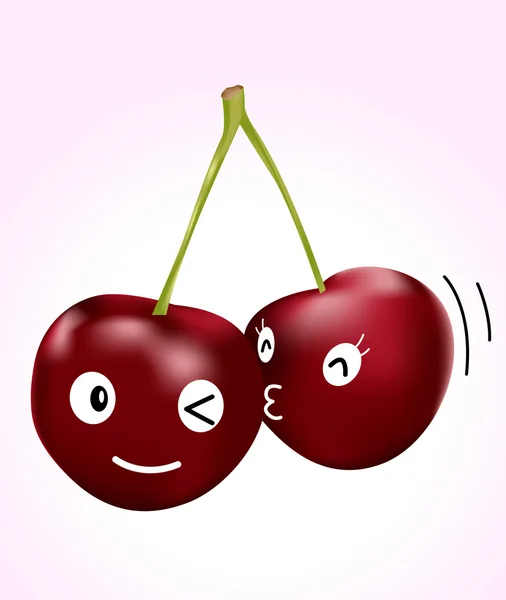 Cherry kiss — Stock Vector