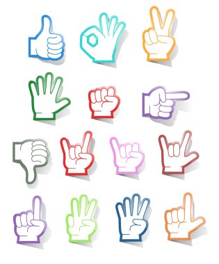 Hand sign sticker collection