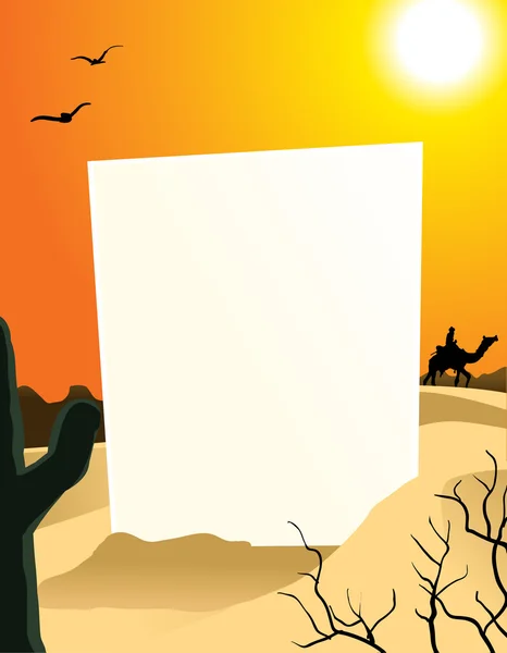 Woestijn verticale leeg bord — Stockvector