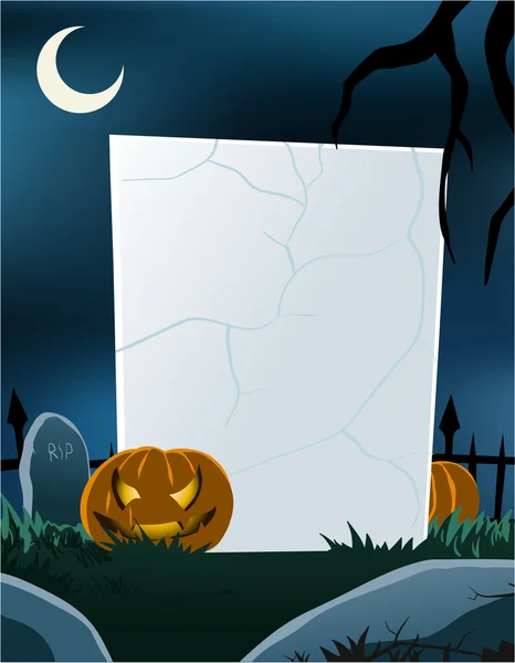 Halloween theme vertical blank board — Stock Vector