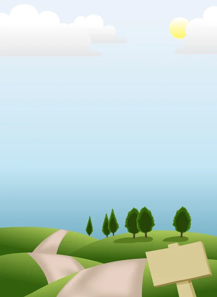 緑の丘の風景 ストックイラスト