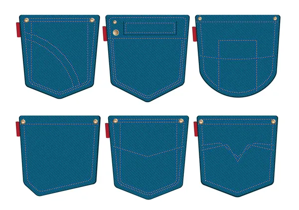 Coleção de bolso de calça jeans Ilustração De Stock