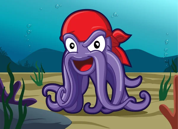 Octopus Cartoon — Stock Vector