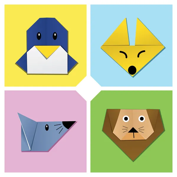 Origami Cabeça de animal 2 Ilustrações De Stock Royalty-Free